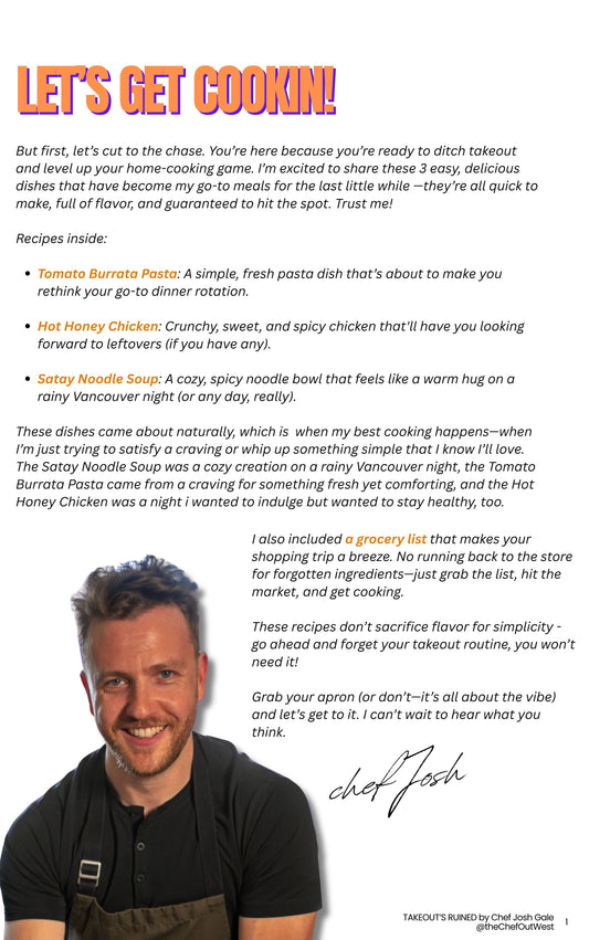 TAKEOUT'S RUINED: 3 DAMN GOOD DINNERS Cookbook